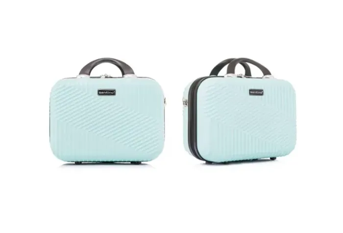 Frasqueira Necessaire Geometric ABS Rígido Fechamento Com Ziper e Organizador Interno