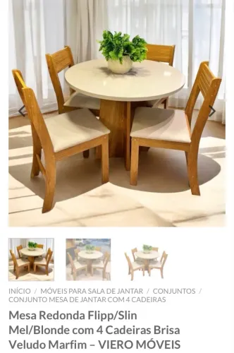 Jogo de mesa Flipp com 4 cadeiras