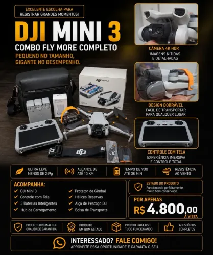 Drone DJI mini 3 combo fly more