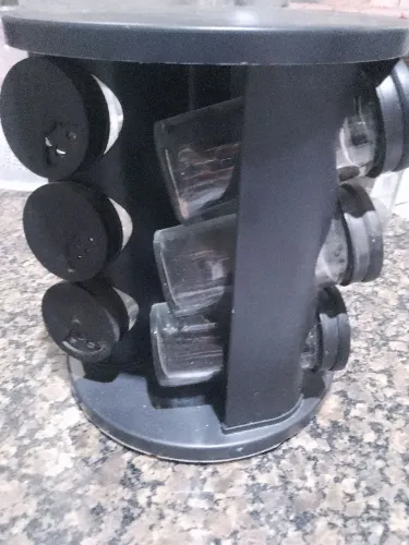 Vidros porta tempero giratório