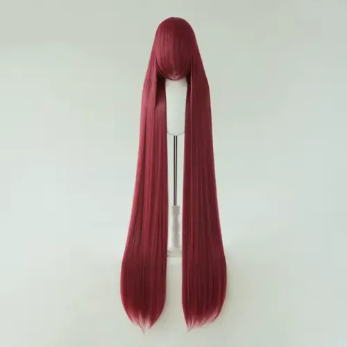 Peruca Longa Vermelha Cosplay 150cm 700g Alta Qualidade