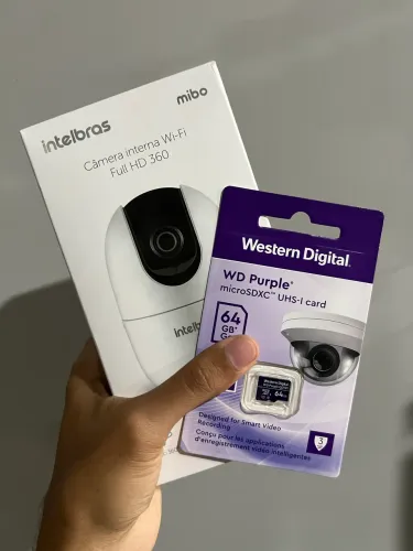 Câmera wi-fi 360 intelbras + cartão de memória 64gb