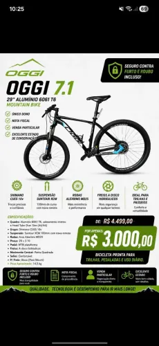 Bike Oggi 7.1 - Preta/Azul