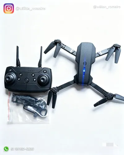 Drone E88 Pro: Câmera 4K, dobrável, WiFi FPV, 20min voo. Perfeito p/ iniciantes!"