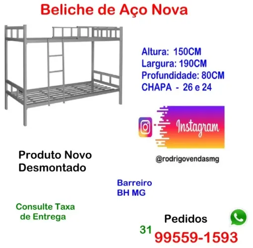 Beliche de Aço Nova casa construção indústria dormitório organização comercio loja