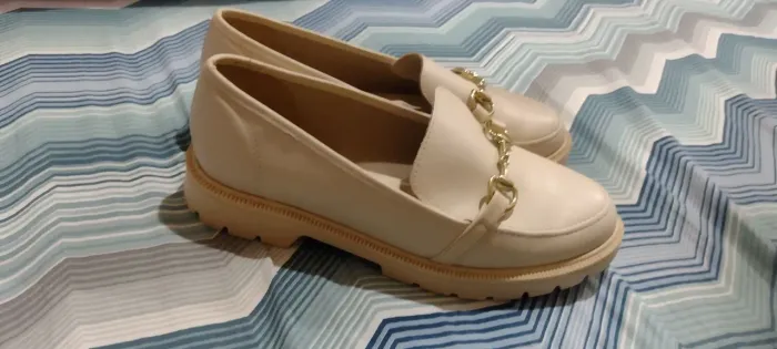 sapato mocassim beira rio off white n36 