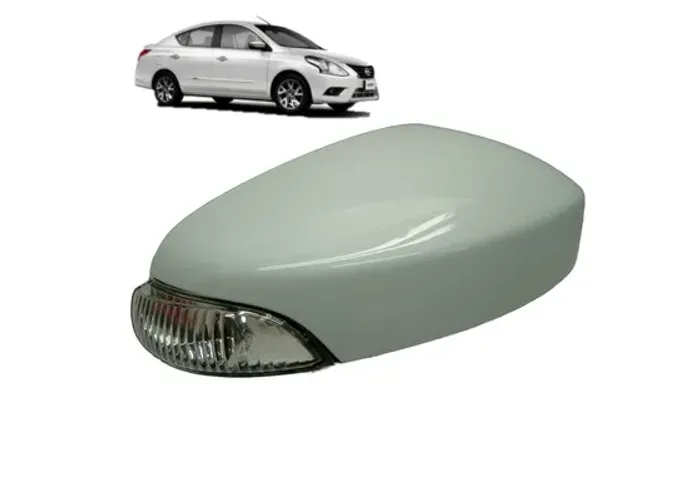 Par de Capas Retrovisor + Piscas Nissan Versa 2015 - 2019 Branco
