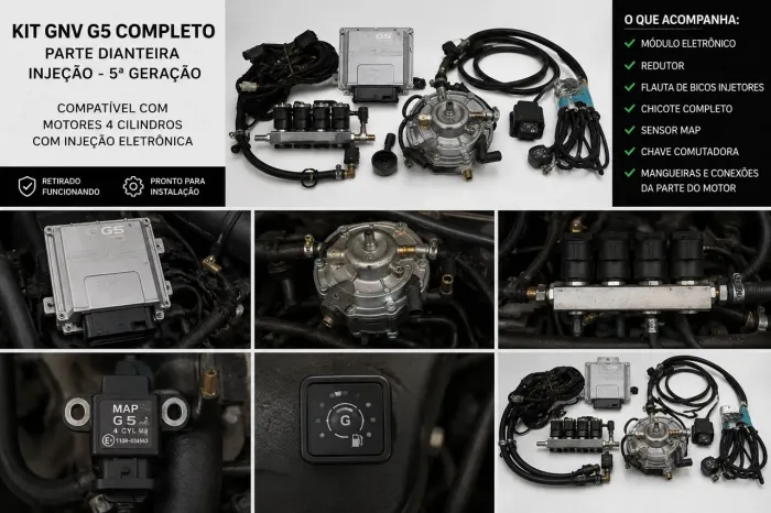 Kit Gnv G5 Completo Parte Dianteira Injeção Quinta Geração
