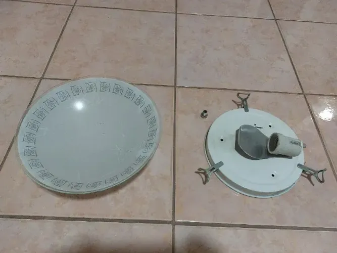 Luminária Plafon Vidro Teto Redondo 25cm