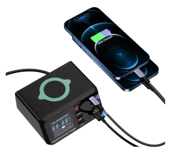 Carregador Usb Sem Fio Wlx-x9 De 8 Portas - Pd+ Qc3.0+ 100w