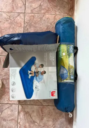 Kit Camping - Barraca 3 pessoas + Colchão Inflável Casal + Fole