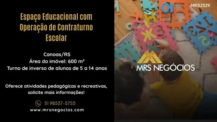Espaço Educacional com Operação de Contraturno Escolar, 600m² - Canoas/RS