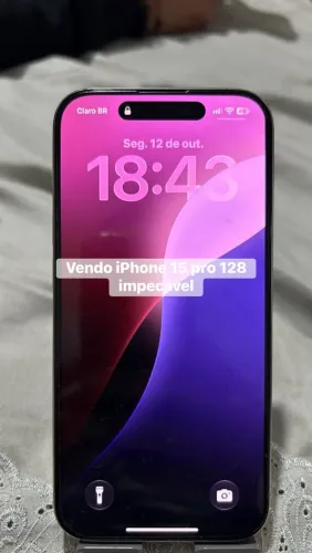 iPhone 15 pro 128 gb impecavel sempre usado 2 películas * dispenso revendedores