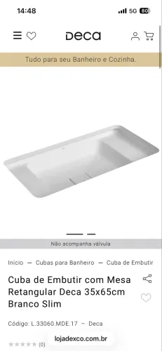 Cuba deca de embutir 35x65cm