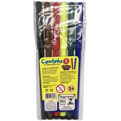 Caneta Hidrográfica Hidrocor Kids 6 Cores - Make+