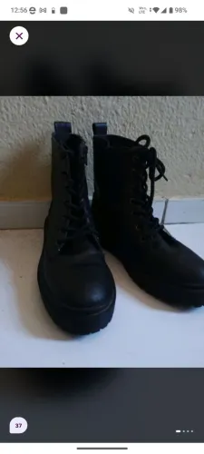 Coturno preto fosco feminino