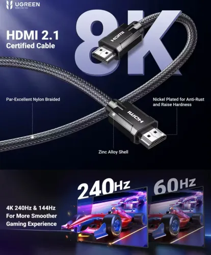  Cabo HDMI 2.1 de alta performance 8K 60Hz 