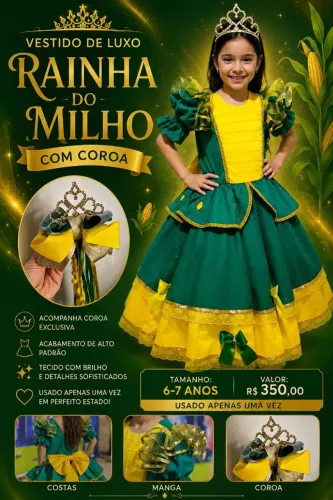 VESTIDO DE LUXO RAINHA DO MILHO