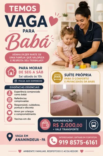 VAGA DE EMPREGO BABÁ 