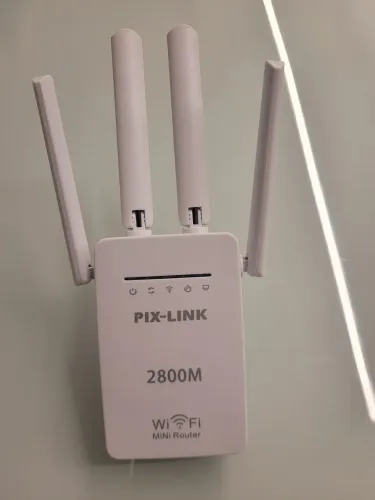 Repetidor de Sinal e mini roteador Wi-Fi Pix-Link 2800M com quatro antenas externas
