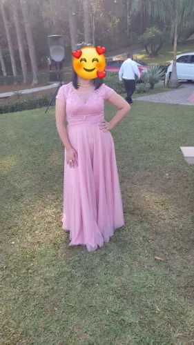 Vestido Madrinha Rosé tamanho M