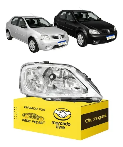 Farol Sinaleira Renault Logan 2007 2008 2009 2010 Cromado Ld Direito/passageiro