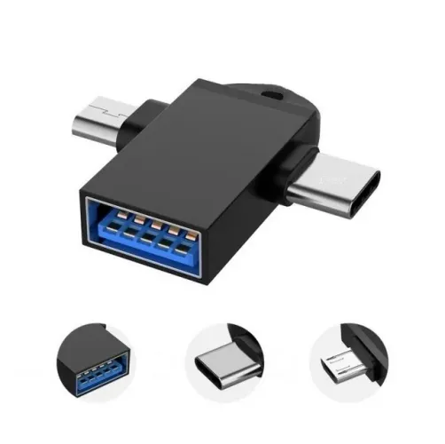 Adaptador otg usb 3.1 tipo-c e micro-b v8 conector plug conversor android