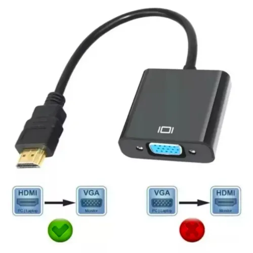 Adaptador HDMI x VGA para Monoitor, Pc Gamer, Computador *Placa de Vídeo Hdmi > Vga Tela