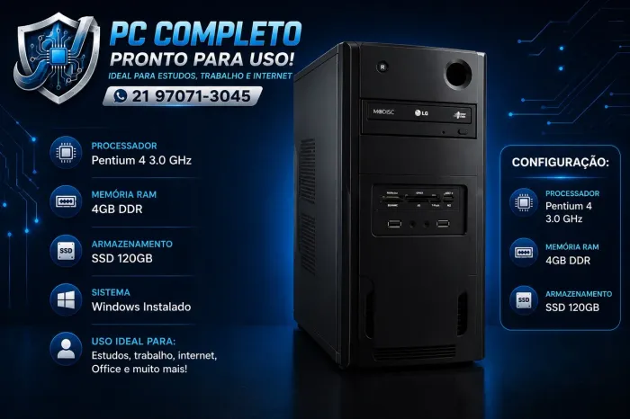 Pc ideal para estudos e trabalho