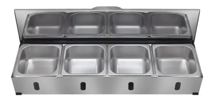 Condimentadora pizzaria inox 4 cubas