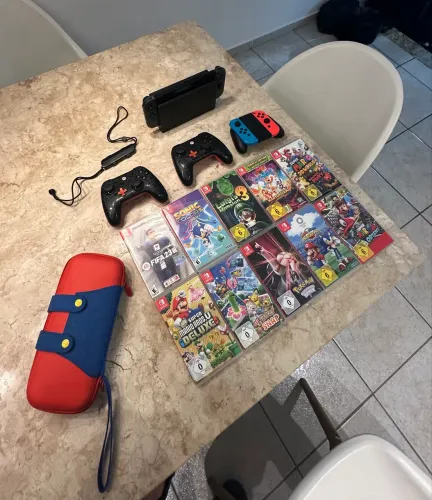 Nintendo Switch V2 + 11 Jogos + 4 controles