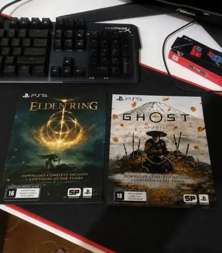 Jogos Elden Ring e Ghost of yotei PS5