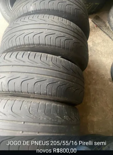 Jogo de pneus 205/55/16 pirelli semi novos 