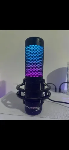 Microfone HyperX Quadcast S RGB Usado + Braço Articulado (Perfeito Estado)