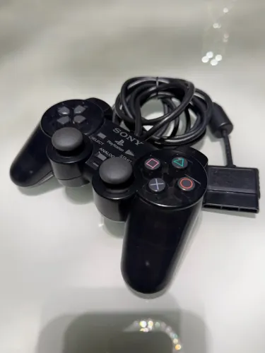 Controle Ps2 Original Midnight Black Série A Translúcido Preto Transparente Playstation 2