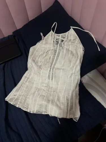 Blusa de couro legítimo branca 