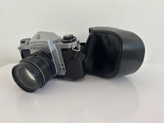 Câmera Analógica Asahi Pentax + Lente Super-Takumar + Case - sem testar