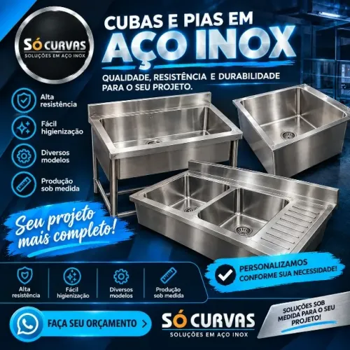 CUBAS E PIAS EM AÇO INOX | FABRICAÇÃO SOB ENCOMENDA