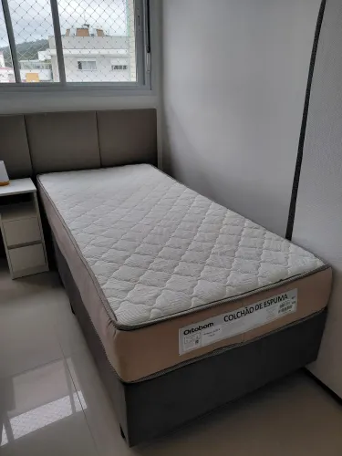 Cama e colchão solteiro ortobom