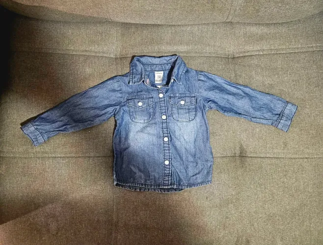Blusa Jeans infantil Bebê 12 meses