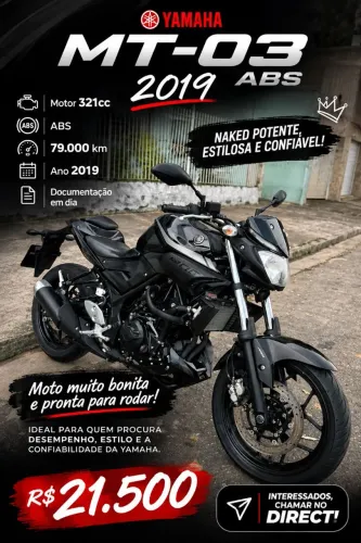 Yamaha MT-03 ABS 2019 | 2º Dono | Manual + Chave Reserva