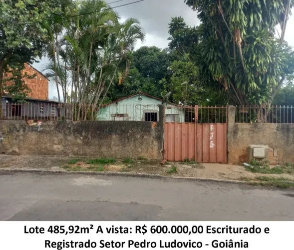 Leia a descrição: Lote 485,92m² Setor Pedro Ludovico