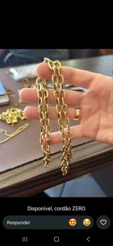 Vendo cordão zerado ouro 18k peça nova, oca limpa de cobre