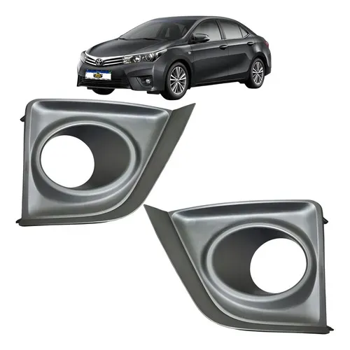 Par Grade Moldura Farol Milha Corolla 2015 2016 2017 Preto Ambos Lados