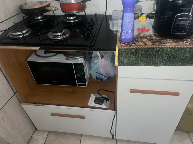 Fogão Cooktop + armário do fogão junto