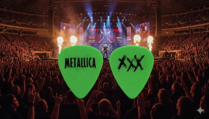 palheta de guitarra metallica - triple x