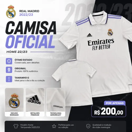 CAMISA DO REAL MADRID 2022/23