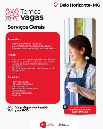 Vaga para Serviços Gerais 