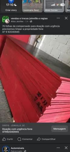 Compensados para doação com urgência fone *