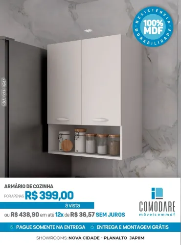 Armário Aéreo de Cozinha 100% MDF por R$ 399